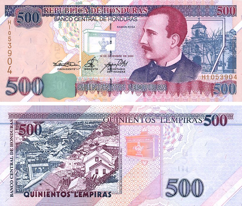 Lempira Monnaie Drapeaux Des Pays